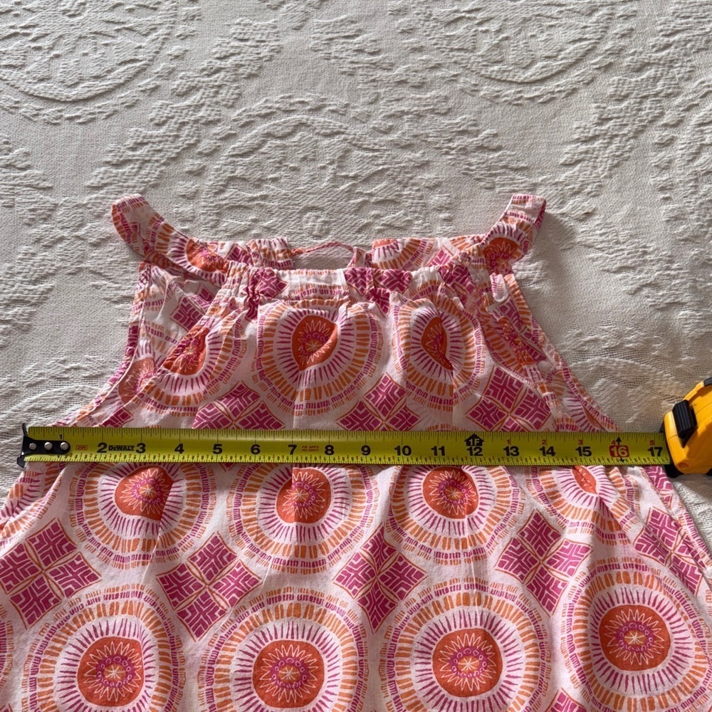 Gently Loved Pink and Orange Patterned Sleeveless Top By Sigrid Olsen - Picture 4 of 9